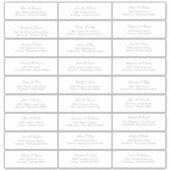 シルバーエレガントスクリプトのゲスト名アドレスステッカー シール (正面)