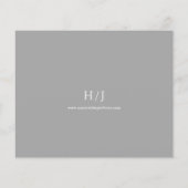 シルバーエレガントスクリプト予算結婚式招待状 (裏面)