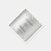 シルバーエレガントス結婚クリプト スタンダードカクテルナプキン (角)