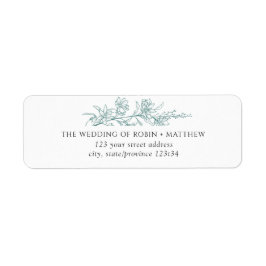シルバーエレガントセージ手描きフローラアドレス ラベル