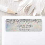 シルバーエレガントダイヤモンド白ホログラフィックオパール ラベル (インサイチュ)