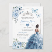 シルバーエレガントダスティブルーバタフライキンチェニェラ 招待状 (正面)