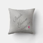 シルバーエレガントダマスクとピンクローズ クッション (裏面)