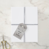 シルバーエレガントダマスクスタイル結婚ズ1 ギフトタグ (より糸付き)
