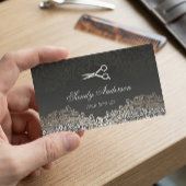 シルバーエレガントダマスクヘアサロン数々のアポイントメント 予約カード