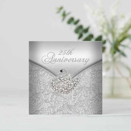 シルバーエレガントダマスクホワイトスワン25周年記念 招待状 (スタンド正面)