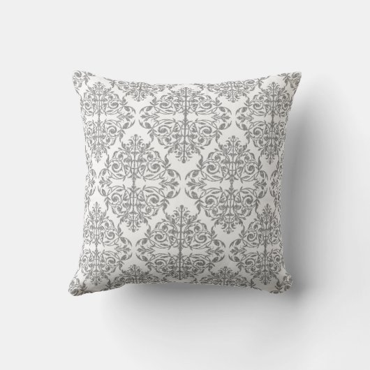 シルバーエレガントダマスク装飾用クッション クッション (裏面)