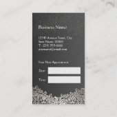 シルバーエレガントダマスク – 美容師アポイントメント 予約カード (裏面)