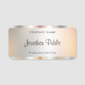 シルバーエレガントテンプレートタイポグラフィのカスタマイズ 名札 (正面)