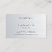 シルバーエレガントテンプレートプロフェッショナルラグジュアリーモダン 名刺 (裏面)