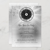 シルバーエレガントニューイヤーイブパーティの招待状 招待状 (正面/裏面)