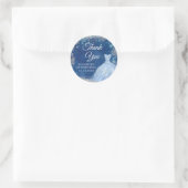 シルバーエレガントネイビースノーフレーククリスマス15アノス ラウンドシール (バッグ)