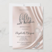 シルバーエレガントハイヒール50thバースデーパーティー 招待状 (正面)