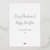 シルバーエレガントハッピーホリデイズカンパニーフォイルカード 箔シーズンカード (裏面)
