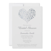 シルバーエレガントハートライトグレーブライダルシャワー