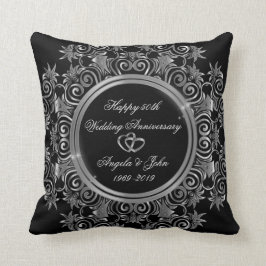 シルバーエレガントハート50結婚周年 クッション