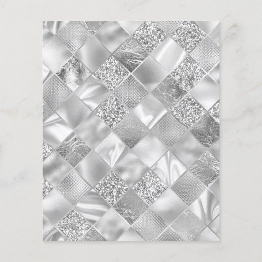 シルバーエレガントバモダンジェット誕生日の招待状 チラシ (裏面)