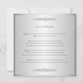 シルバーエレガントバラ誕生日パーティー 招待状 (裏面)