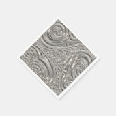 シルバーエレガントビクトリアンアールヌーボー スタンダードカクテルナプキン (角)