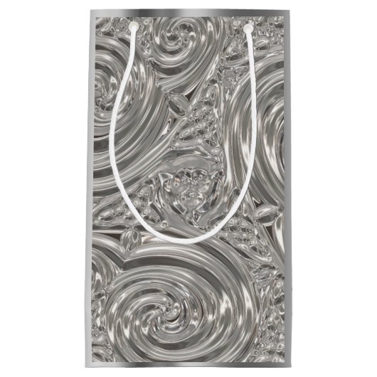 シルバーエレガントビクトリアンアールヌーボー スモールペーパーバッグ (正面)