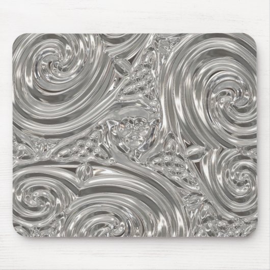 シルバーエレガントビクトリアンアールヌーボー マウスパッド (正面)