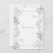 シルバーエレガントフォイル雪の結晶クリスマスパーティー 招待状 (裏面)