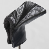 シルバーエレガントフラクタルデザインデジタルアートピンポン ゴルフヘッドカバー (3/4 正面)