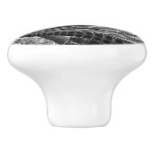 シルバーエレガントフラクタルデザインデジタルアート セラミックノブ (側面)