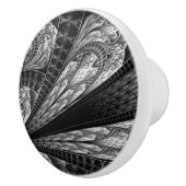 シルバーエレガントフラクタルデザインデジタルアート セラミックノブ (右)