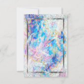 シルバーエレガントフレーム紙吹雪オパール退職 招待状 (裏面)