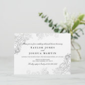 シルバーエレガントフローラリハーサルディナー招待状 招待状 (スタンド正面)