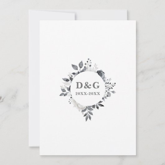 シルバーエレガントフローラ25結婚周年記念 招待状 (裏面)