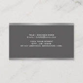 シルバーエレガントブラシ仕上げメタルホームロゴ 名刺 (裏面)