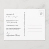 シルバーエレガントブラックフローラ写真Save The Date 案内ポストカード (裏面)