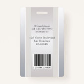 シルバーエレガントベージュ従業員の写真IDバッジ バッジ (裏面)