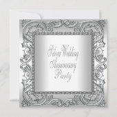 シルバーエレガントホワイト25周年記念パーティー 招待状 (正面)