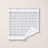 シルバーエレガントメタリックルック水玉模様 バスタオルセット (ウォッシュタオル)