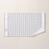 シルバーエレガントメタリックルック水玉模様 バスタオルセット (ハンドタオル)