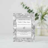 シルバーエレガントモダンの誓いの結婚更新 インビテーションポストカード (スタンド正面)