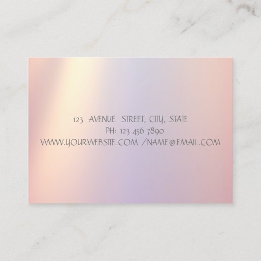 シルバーエレガントモダングリッターまばたき、メイクアップ 名刺 (裏面)