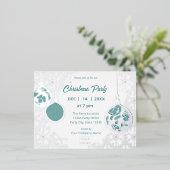 シルバーエレガントモダンフェスティバル企業のホリデー 箔招待状ポストカード (立ち正面)