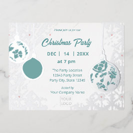 シルバーエレガントモダンフェスティバル企業のホリデー 箔招待状ポストカード