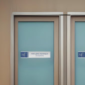 シルバーエレガントモノグラムネイビーブルー サインプレート