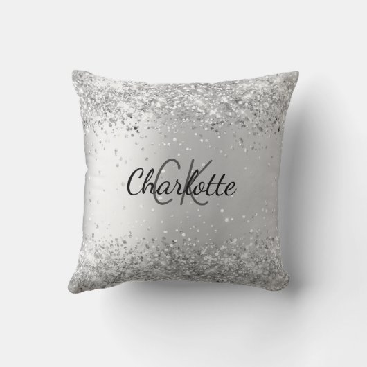 シルバーエレガントモノグラム名 クッション (裏面)