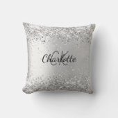 シルバーエレガントモノグラム名 クッション (正面)