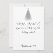 シルバーエレガントリース&レッドポインセチア写真 シーズンカード (裏面)