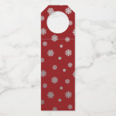 シルバーエレガントレッドスノーフレーク企業のホリデイ ボトルネックタグ (裏面)