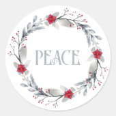 シルバーエレガントレッドピースリースフェスティバル ラウンドシール (正面)
