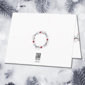 シルバーエレガントレッドピースリースフェスティバル 箔グリーティングカード