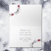 シルバーエレガントレッドピースリースフェスティバル 箔グリーティングカード